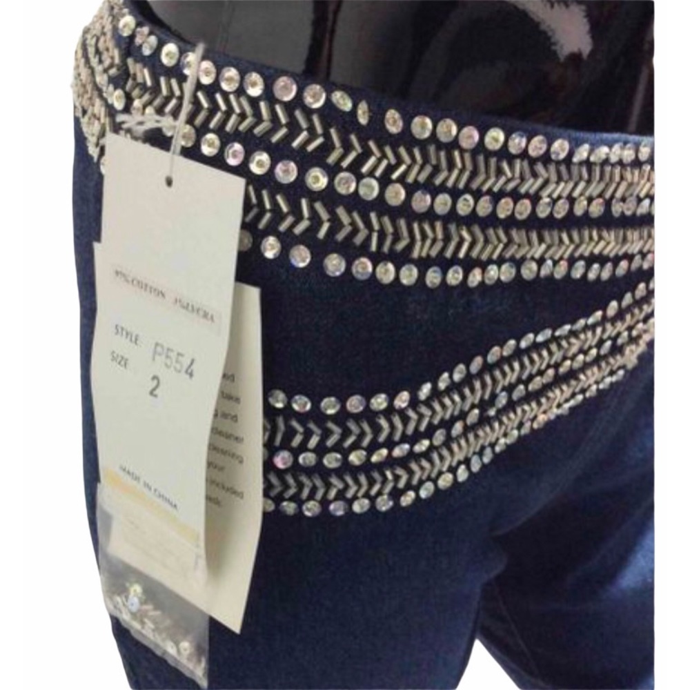 Basix II Bling Jeans 2 | Side Zip | NWT | US 2